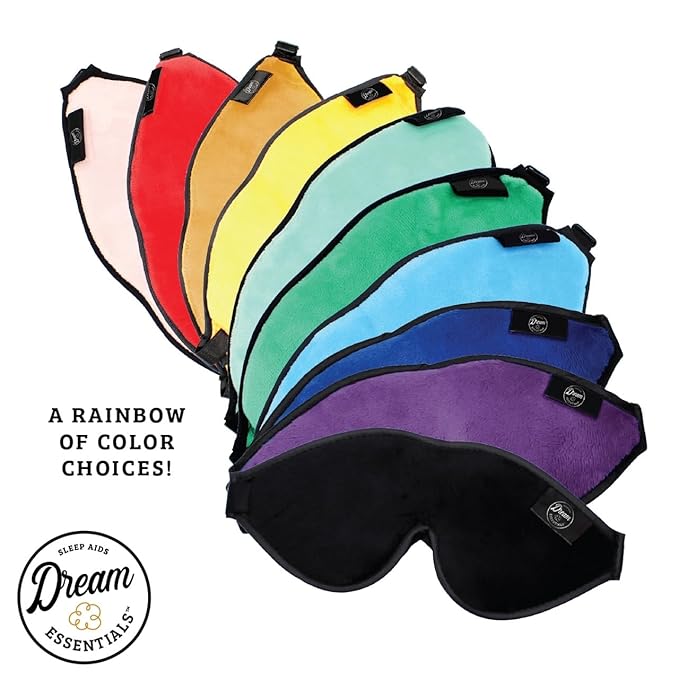 Dream Essentials, Escape 3D Sleep Mask, Earplugs, Carry Pouch Set, Molded Eye Shade, Men and Women, Contoured, Nose Bridge, Light Block, Memory Foam, Gift Set, Travel, Yoga, Blindfold, Deep Purple