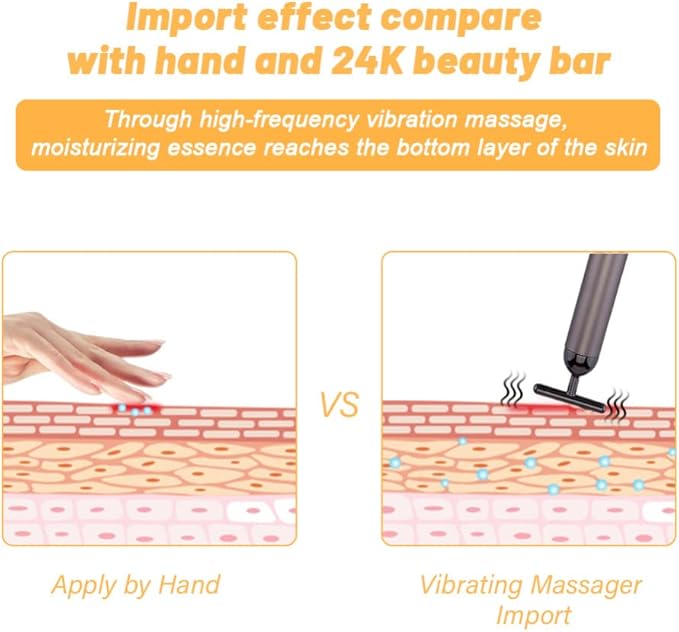 Beauty Bar Gold Face Massager for Skin Care T-Shape Facial Massager Tools Face Lifting