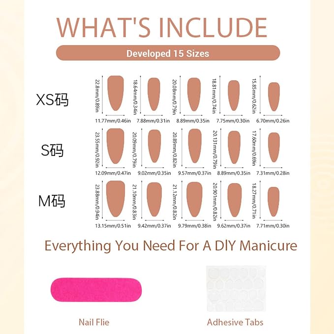 30Pcs Fall Press on Nails Medium Almond Fake Nails with 3D Flower Rhinestones Design Handmade French Tip Nails Autumn Thanksgiving Maple Leaf False Nail Gradient Stick on Nail for Women