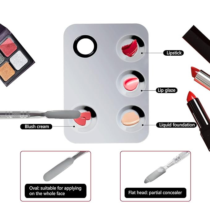 Upgrade Mixing Makeup Palette, Stainless Steel Cosmetic Palette