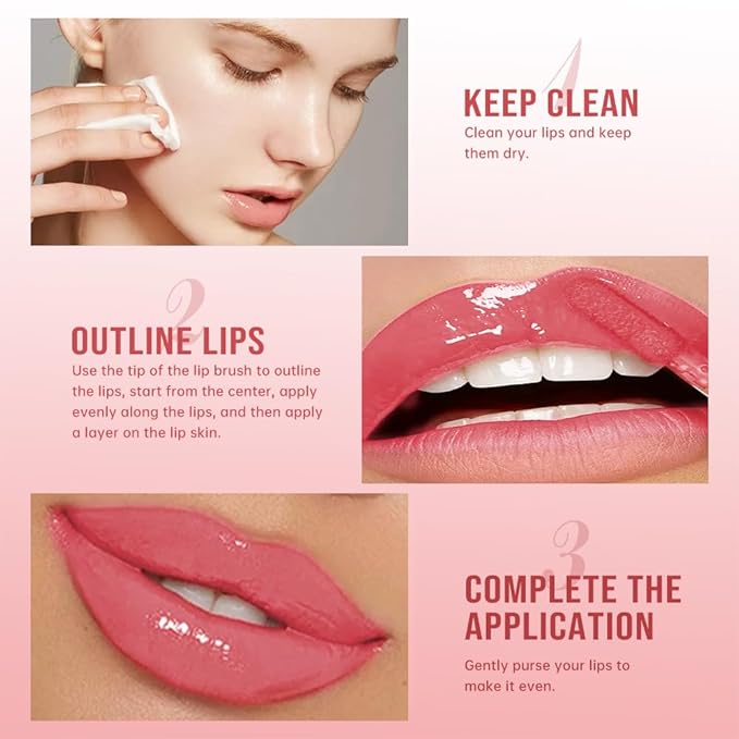 Nourishing High-Shine Lip Gloss,Hydrating & Moisturizing Lip Tint, Non-Sticky, Long-Lasting Glossy Lip Stain,Softens & Plumps Lips for Smooth,Gentle Formula for Dry Lips 02#Peony Pink