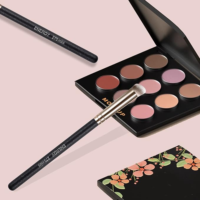 ENERGY Under Eye Concealer Brush Mini Flat Angled Kabuki Foundation Brush with Synthetic Bristles for Concealing Blending Setting Buffing with Powder Liquid Cream Cosmetics Vegan Makeup Brushes