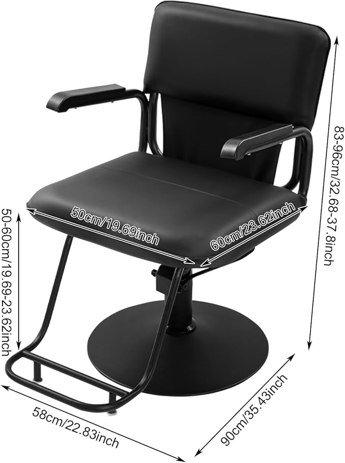 Barber Salon Chair for Hair Stylist,Hair Chair for Barbershop Home Height Adjustable & 360° Swivel Styling Salon Chairs Spa Beauty Salon Equipment, 550Lbs Capacity (Black)