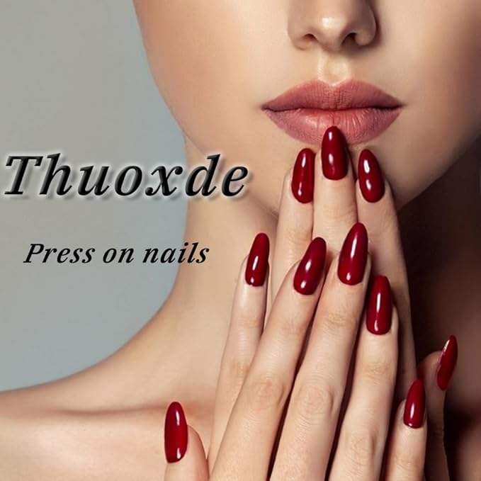 Almond Press on Nails Medium Fake Nails with Pink Bow Designs Glue on Nails Glossy Acrylic False Nails Full Cover Stick on Nail for Women Girls Manicure