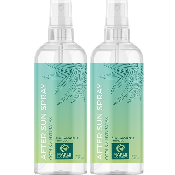 Soothing Aloe After Sun Spray - Rehydrating Aloe Spray for Sunburn Relief for Cooling After Sun Care with Vitamin E Hyaluronic Acid & Cucumber Extract - Cruelty Free & Dermatologist Tested (2 Pack)