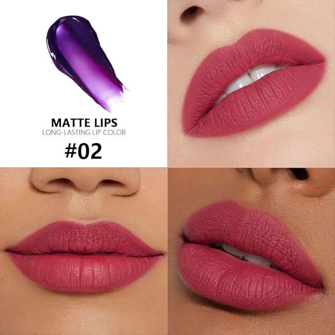 evpct Mauve Red Peel Off Lip Stain Tints with Tweezer, Matte Liquid Lipstick Lip Stain Long Lasting Waterproof for Women, Non-stick Cup Lipstick Peel Off High Pigmented Smudge-proof Easy to Apply, 02