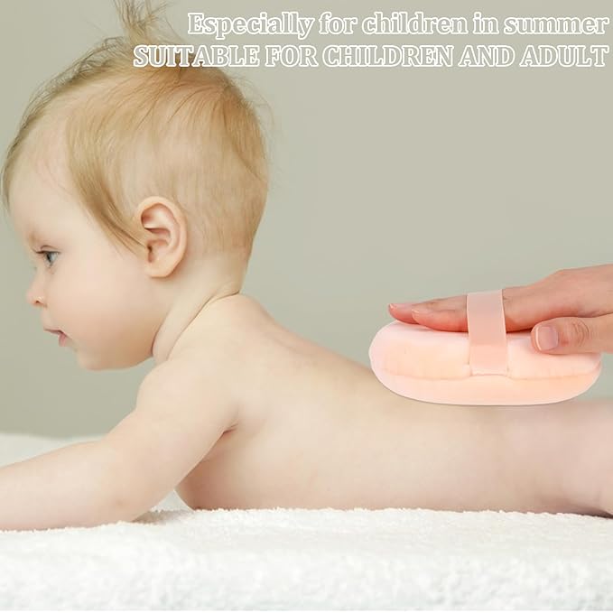 1 Pack 5 Inch Ultra Soft Washable Reusable Large Velour Loose Powder Puff Washable Round Sponge Puff for Face Body, Wet Dry Makeup Tool (skin color)