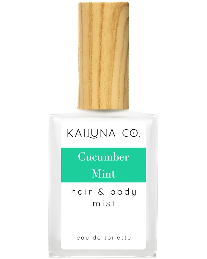 Cucumber Mint Natural Hair & Body Mist Spray, Pure Essential and Fragrance Oils, Alcohol-Free, Handmade in California, 0.5Fl Oz