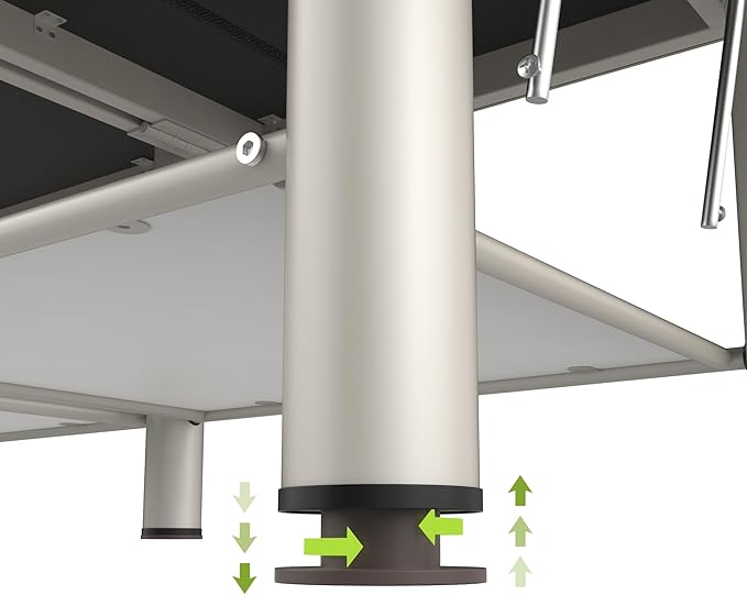 Folding Stationary Massage Table with Backrest and Storage Space, 6 Round Legs Metal Frame PU Leather, 30.5'' Wide × 75'' Long for Treatment Table Physical Therapy Table Spa Facial Bed, Beige Gray