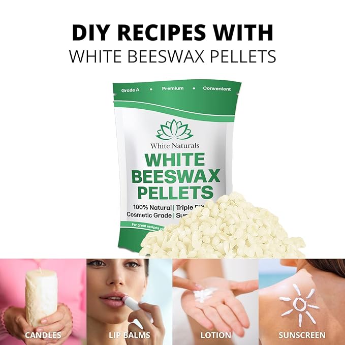 White Beeswax Pellets 2lb (1lb in Naturals