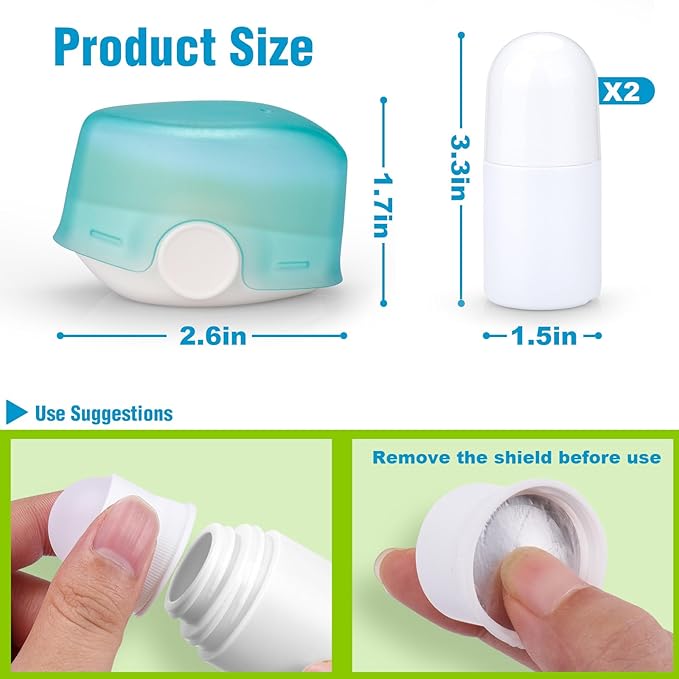 Mity rain Sunscreen Applicator for Kids, 3PCS Sunscreen Roller Bottle and Sunblock Buddy Brush Set, Buddies Sunscreen Applicator with Lid(2Roller+1Brush)