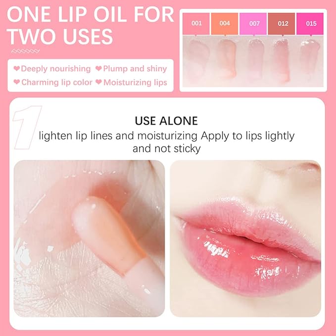 Lip Oil Hydrating Tinted Lip Balm,