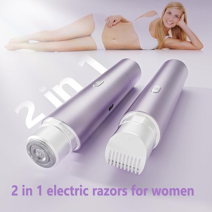 Women's Electric Shaver Waterproof IPX8 Bikini Tnimmer Body Hair Remover/Razors for Women Skin Cordless Rechargeable Razor for Legs underarms pubic Hair Facial Hair Removal for Women