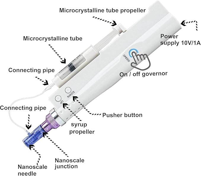 Elitzia Non-Needle Injection Facial Rejuvenation Skin Care Tools Instrument 2 Cartridges for Home Use ETNV6138
