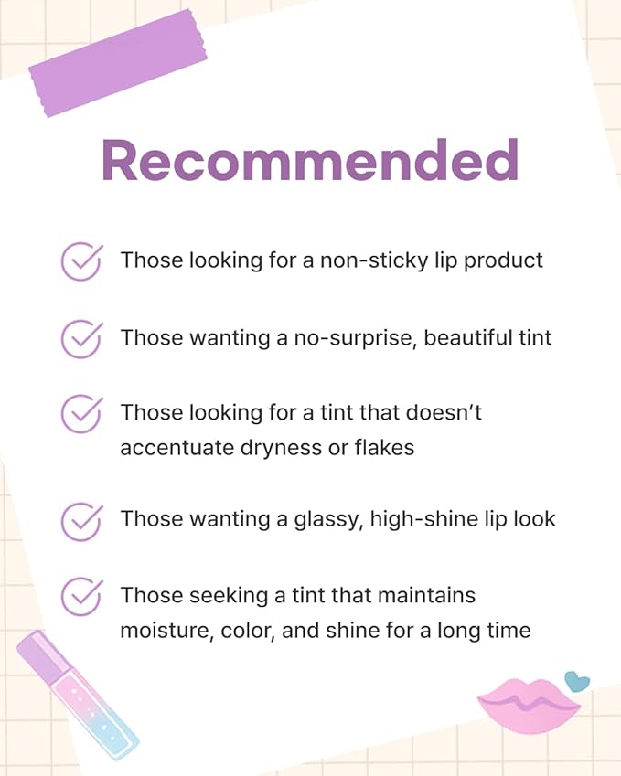 DEARMAY LA PISTE LIP TINT LP01 Voyage 0.14 oz. long lasting lip stain with glossy finish and lightweight texture, non sticky, hydrating formula with no flaking and glassy vivid tint, korean makeup