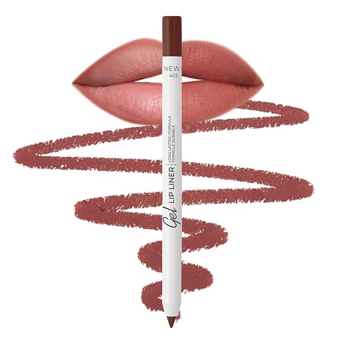 Lamel Matte Gel Lip Liner Pencil - Weightless & CreamyTexture - Sharpenable - Longwear & Waterproof - High Pigmented & Flawless Finish - Cruelty-free & Paraben-Free - 403, 1,7g/0.05oz. (Burnt Ocher)