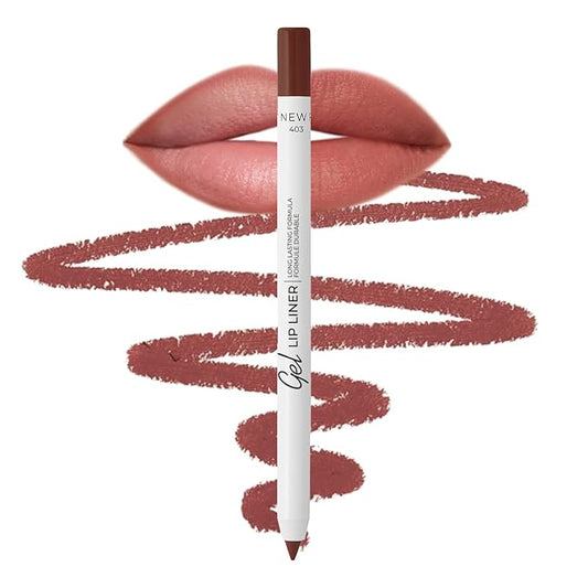 Lamel Matte Gel Lip Liner Pencil - Weightless & CreamyTexture - Sharpenable - Longwear & Waterproof - High Pigmented & Flawless Finish - Cruelty-free & Paraben-Free - 403, 1,7g/0.05oz. (Burnt Ocher)