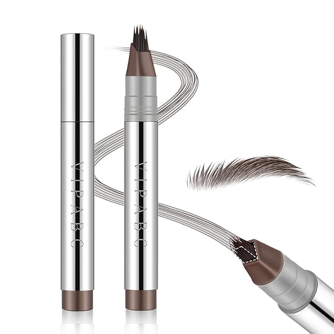 Liquid Microblading Eyebrow Pencil – Waterproof Long-Lasting Brow Pen for Natural Hair-Like Strokes, Easy to Use, Smudge-Proof Eyebrow for All Day Wear (02 Yellowish Brown)