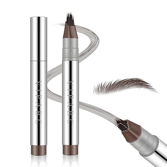 Liquid Microblading Eyebrow Pencil – Waterproof Long-Lasting Brow Pen for Natural Hair-Like Strokes, Easy to Use, Smudge-Proof Eyebrow for All Day Wear (02 Yellowish Brown)