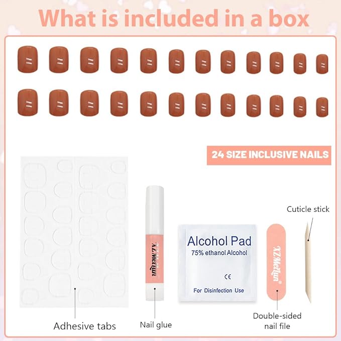 Gold French Tip Press On Nails Short Almond, 3D Line shell French Tip Sticke On Nails, Designer Reusable Acrylic Nails Press Ons, Fake Nail With Glue On, Daily Wea False Nail For Women