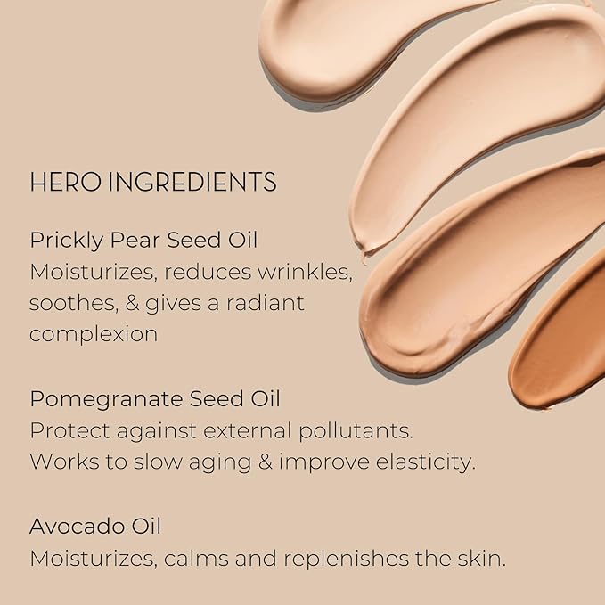 INIKA Organic BB Cream Foundation - Vegan Makeup with Hydrating Prickly Pear, Jojoba, and Pomegranate Seed Oil - Lightweight Glow for Balanced Skin Tone, Tan, 1 fl oz