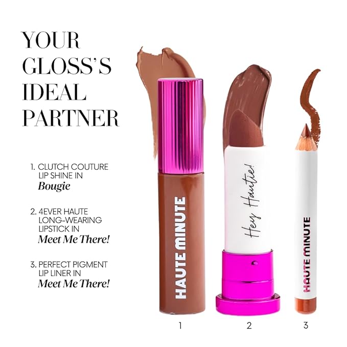 Mini Clutch Couture Lip Shine Gloss, Non-Sticky Lip Gloss, Vegan & Cruelty-free, High Shine Finish & Moisturizing - Bougie