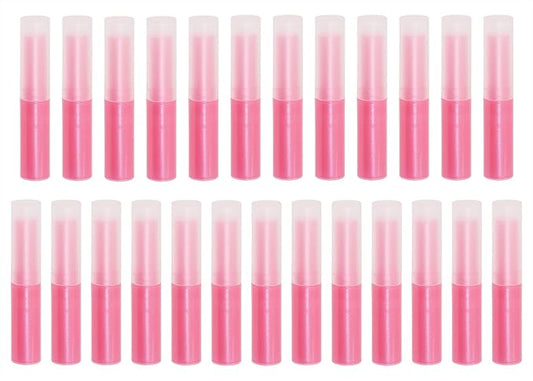 0.14oz Empty Flavored Lip Balm Container Tubes Plastic Homemade Moisturizing Lip Stick with Caps Bulk Fit for Women Adult DIY Making Supplies, 25 Count (Red)