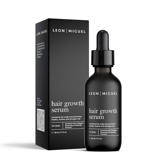 Hair Growth Serum, 60ml - Unisex Hair Serum for Hair Growth with 5% Biotin, Ginseng & Rosemary Extracts, Scalp Serum for Hair Growth, Vegan, Paraben-Free, Daily Use, All Hair Types