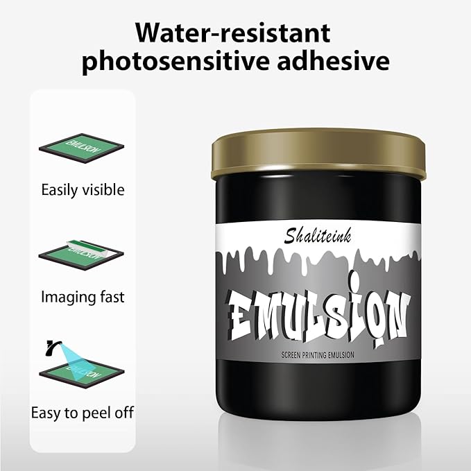 SHALITEINK® Screen Printing Emulsion Premium Pre-Sensitized Photo Emulsion For Silk Screen Printing,Screen Printing Ink Applications,Screen Printing Kit,Screen Printing Supplies(32oz)