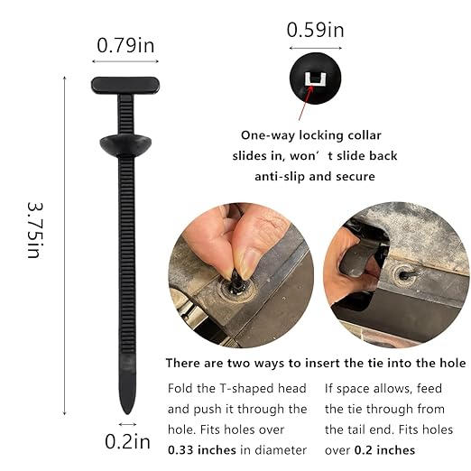 150Pcs Nylon Universal Cable Tie Buckle Ziplock Pro, Automotive Zipper Clips lock, Car Strap Style Zip Ties, Plastic Push Rivet Auto Body Parts Trim, Bumper Retainer Fender Liner Door Panel Fastener