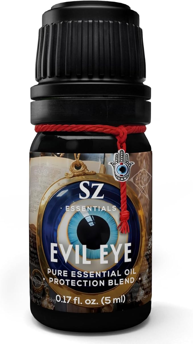 Evil Eye Protection Pure Essential Oil Blend - All-Natural Oils for Spells, Cleansing, Amulets & Rituals - Safeguard Against Negativity Evil & Harm -Therapeutic Grade & Vegan (5ml)