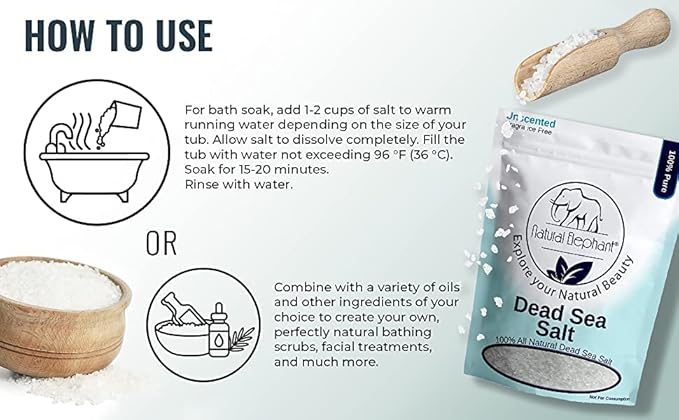 Natural Elephant Dead Sea Bath Salt |19 Pounds Bulk Bag | 100% Natural and Pure| Fine Grain | Perfect for Bathing and Soothing Soaks