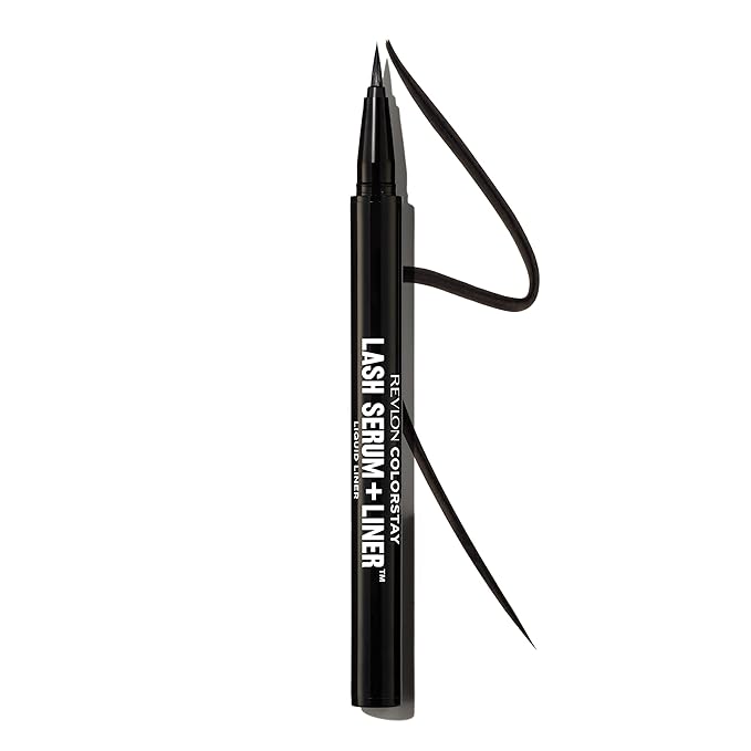 REVLON ColorStay Lash Serum + Liner, Waterproof Eyeliner, Stocking Stuffer for Her, Healthier Looking Eyelashes, Smudge-Resistant, 001 Blackest Black
