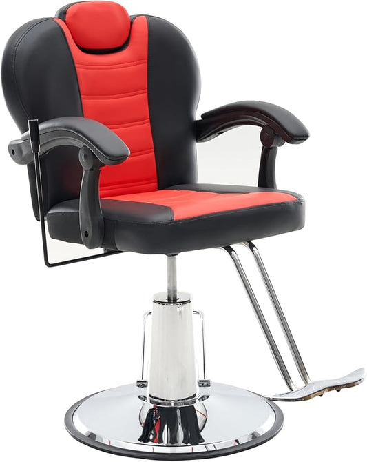 Hair Salon Chair, Styling Reclining Barber Chair,102°-140° Reclining Barber Chairs for Barbershop, Heavy Duty Hydraulic Pump 360° Swivel Salon Chair for Hair Stylist