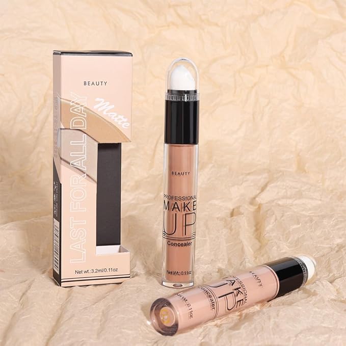 2 Pack Liquid Foundation Cream for Face Makeup,Durable Full Coverage Matte Concealer Make Up,Oil Control & Waterproof Base Primer -0.35+0.35 Fl.Oz (03+04#)