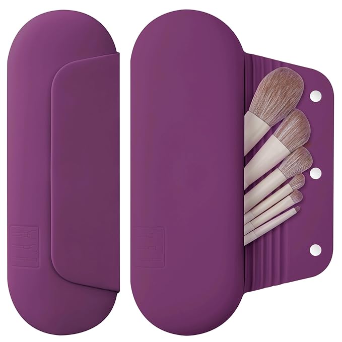 Silicone makeup brush holder travel
