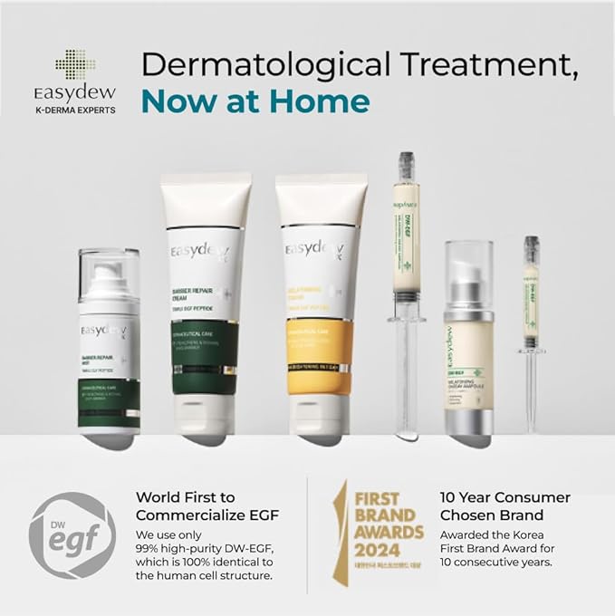 EASYDEW DW-EGF Cream Limited 2.36 oz - Anti-Aging Moisturizer with Human Epidermal Growth Factor & Hyaluronic Acid Collagen to Rejuvenate & Regenerate Cells, Softer Skin, Light weight Refreshing Cream