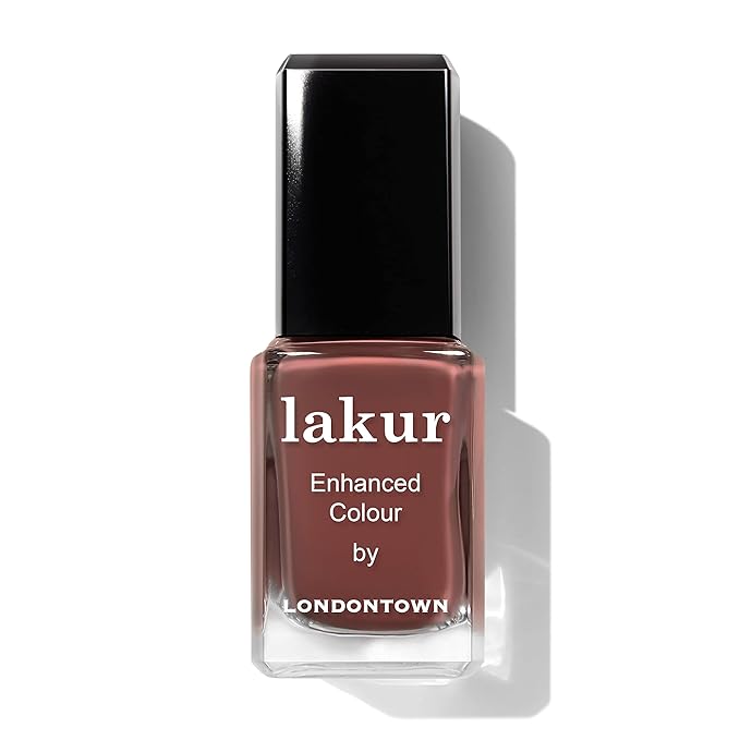 LONDONTOWN lakur Nail Polish - Chip-Resistant, Non-Toxic, Conditions & Hydrates Nails | Glossy Hot Chocolate Brown, Oud Mood, .40 fl oz
