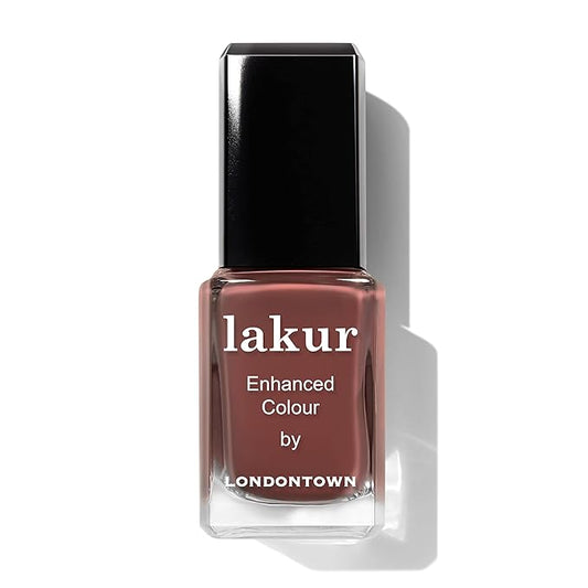 LONDONTOWN lakur Nail Polish - Chip-Resistant, Non-Toxic, Conditions & Hydrates Nails | Glossy Hot Chocolate Brown, Oud Mood, .40 fl oz