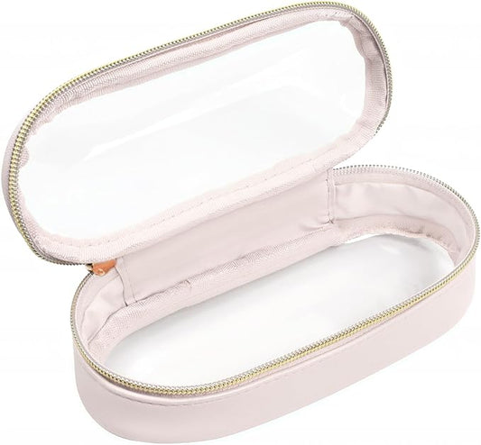 Clear Makeup Bag Small, TSA Approved Portable Toiletry Bag with Zipper Cosmetic Travel Bag Makeup Organizer Case Mini Makeup Pouch for Purse Car Organizer Bag for Women Men