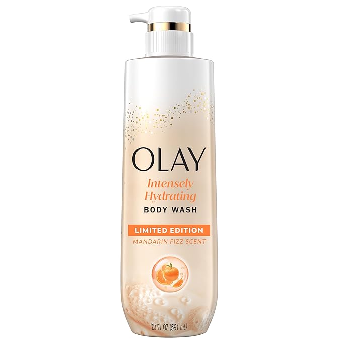 Olay Body Wash for Women, Intensely Hydrating, Pro-Hyaluronic Acid Serum Complex, Renews Moisture, Vitamin B3 Lameller Technology, For All Skin Types, Mandarin Summer Fizz Scent, 20 fl oz