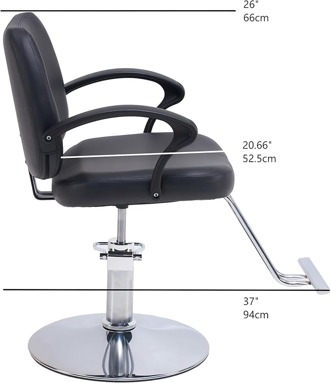 Barber Salon Chair, 360° Rotation Height Adjustable Barber Stylist Hair Chair with Hydraulic Pump, Hairdressing Chair for Barbershop & Beauty Spa(Black)