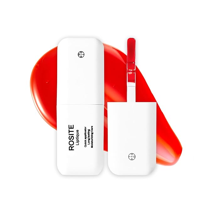 Liptique Korean Lip Stain Peel Off - 24 Hour Long Lasting Lip Tattoo, Waterproof & Transfer Proof, Nourishing & Hydrating Lip Tint for Women, Instant Plumping Lip Tints Peel Off (004 ROSITE)