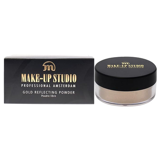 Professional Amsterdam Gold Reflecting Face And Body Powder Highlighter - Beautiful Subtle Highlight In An Instant - Incredible Shine - Ideal For Your Shoulders - Natural - 0.52 Oz