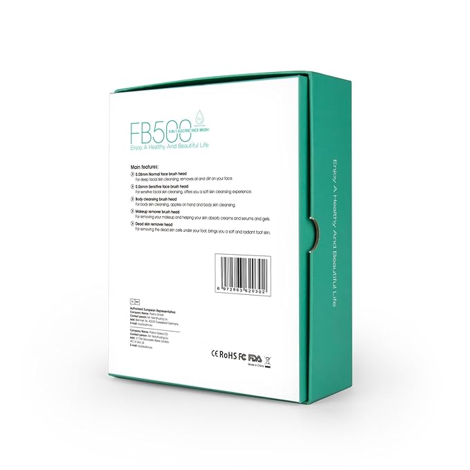 VOYOR Facial Cleansing Brush Rechargeable, Spin Face Brush Waterproof 5-in-1 Body Brush Set for Deep Skin Cleansing, Gentle Exfoliating and Massaging FB500 (White)