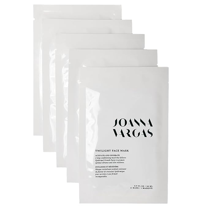 Joanna Vargas Twilight Face Mask - Hydrating Face Masks with Epidermal Growth Factor & Niacinamide - Soothing Facial Masks for Women - Repairing Sheet Mask for Enhanced Skin Barrier - 5 Sheets