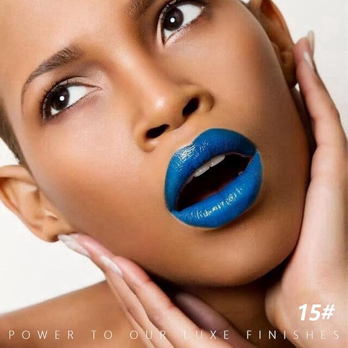 Light Blue Matte Lipstick - Pigmented Lip Crayon & Face Paint Stick for Women Everyday Halloween Birthday Party Wear, Younger-Looking Lip Makeup, Labial para fiesta de disfraces 15