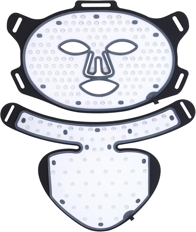 Hooga Red Light Therapy LED Mask and Neck Piece Combo Set, Tri Chip LEDs, 630 nm and 660nm Red & 850nm Near Infrared, Adjustable, Comfortable, USB Type-C Rechargeable for Wellness and Anti-Aging