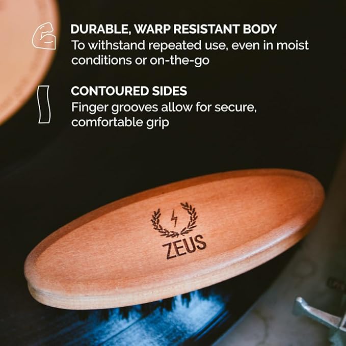 ZEUS Pocket Beard & Mustache Brush for Men, Travel Size Beard Brush, Soft Boar Bristles (Made in Germany) N92