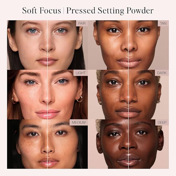 Jouer Soft Focus Hydrate & Setting Powder - Pressed Powder with Matte Finish - Blurring Powder for Fine Lines and Pores - Set Face Makeup Foundation or Concealer - Medium